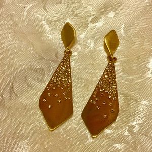 Beautiful Gold Crystal Goldtone Dangle Earrings